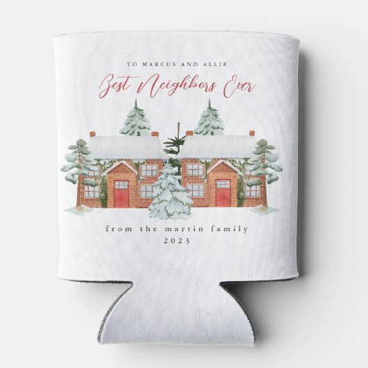 Die besten Nachbarn je Illustrierten Zuhause Weihn Dosenkühler (Rückseite)