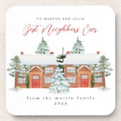 Die besten Nachbarn je Illustrierten Zuhause Weihn Getränkeuntersetzer (Vorderseite)