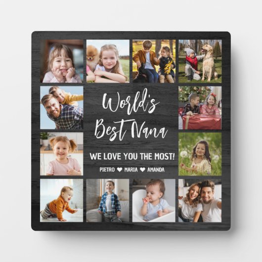 Die besten Nana Grandkids 12 Foto Collage Plaqu Fotoplatte (Vorderseite)