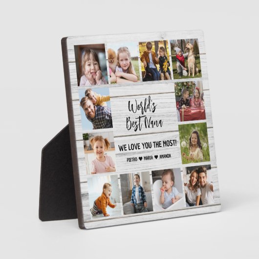 Die besten Nana Grandkids 12 Foto Collage Plaqu Fotoplatte (Vorderseite)