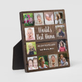 Die besten Nana Grandkids 12 Foto Collage Wood Fotoplatte (Vorderseite)