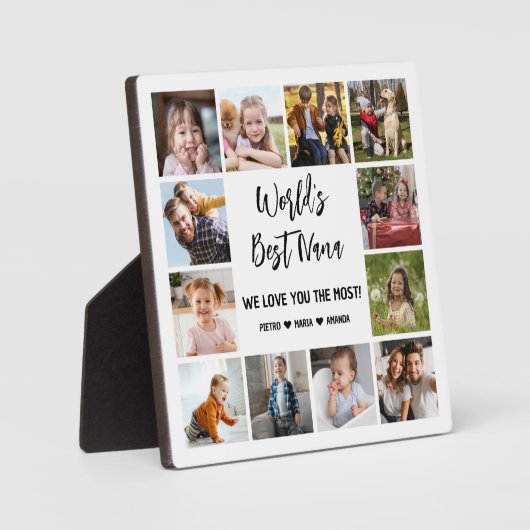 Die besten Nana Grandkids 12 FotoCollage Fotoplatte (Vorderseite)
