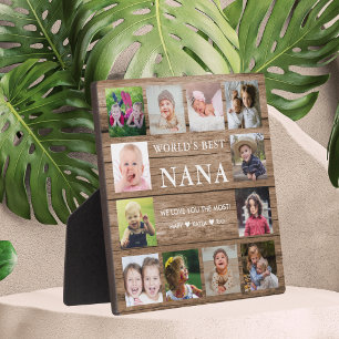 Die besten Nana Grandkids Foto Collage Wood Fotoplatte