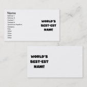 Die besten Nani-T - Shirt und Geschenke der Black Visitenkarte (Vorne/Hinten)