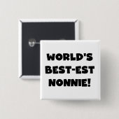 Die besten Nonnie-Geschenke der Black Text World Button (Vorne & Hinten)