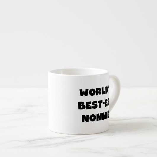 Die besten Nonnie-Geschenke der Black Text World Espressotasse (Vorderseite Rechts)