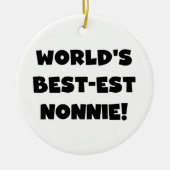 Die besten Nonnie-Geschenke der Black Text World Keramikornament (Vorne)
