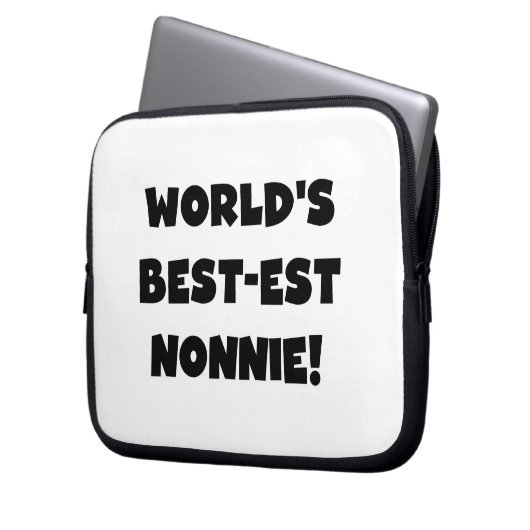 Die besten Nonnie-Geschenke der Black Text World Laptopschutzhülle (Vorderseite Links)