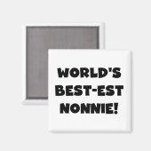 Die besten Nonnie-Geschenke der Black Text World Magnet (Vorderseite/Rückseite)