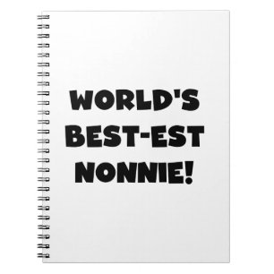 Die besten Nonnie-Geschenke der Black Text World Notizblock