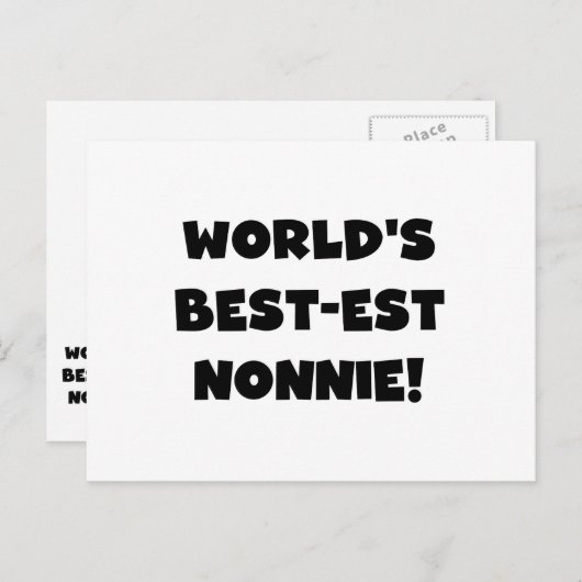 Die besten Nonnie-Geschenke der Black Text World Postkarte (Vorne/Hinten)