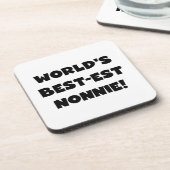 Die besten Nonnie-Geschenke der Black Text World Untersetzer (Linke Seite)