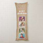 Die besten Oma-Blume der Welt Rustikales Foto Seitenschläferkissen (Rückseite (Vertikal))