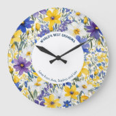 Die besten Oma-Hübsch-Blüten der Welt Personalisie Große Wanduhr (Vorderseite)