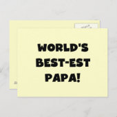 Die besten Papa-Tshirts und Geschenke der Black Te Postkarte (Vorne/Hinten)