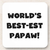 Die besten Papageschenke der Black Text World Getränkeuntersetzer (Vorderseite)