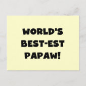 Die besten Papageschenke der Black Text World Postkarte (Vorderseite)