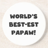 Die besten Papageschenke der Black Text World Sandstein Untersetzer (Vorne)