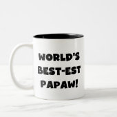 Die besten Papageschenke der Black Text World Zweifarbige Tasse (Links)