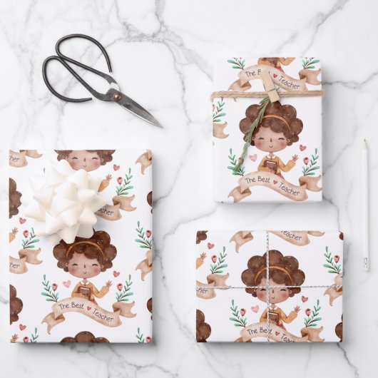 Die besten Papierblätter für Lehrer Geschenkpapier Set (Vorderseite)