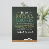 Die besten Physiklehrer Dankeskarte (Stehend Vorderseite)