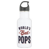 Die besten Pop der Welt | Father Grandpa-Geschenk Edelstahlflasche (Vorderseite)
