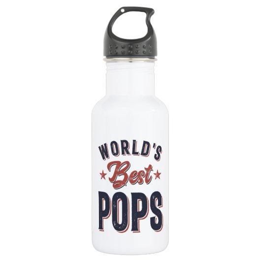 Die besten Pop der Welt | Father Grandpa-Geschenk Edelstahlflasche (Vorderseite)