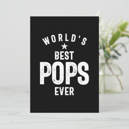 Die besten Pop der Welt je | Vater Großvater Dankeskarte (Stehend Vorderseite)