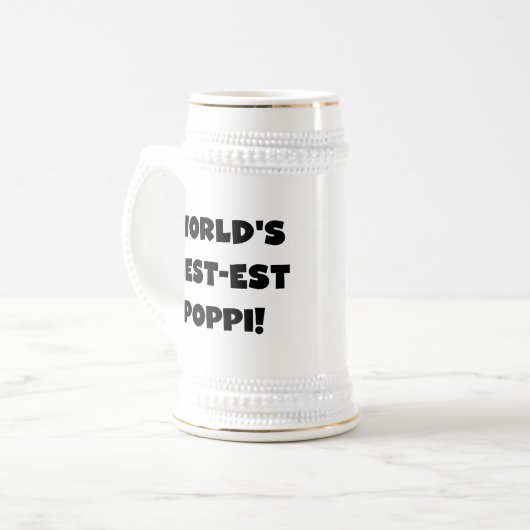 Die besten Poppi-Black-Text-Geschenke der Welt Bierglas (Vorderseite Links)