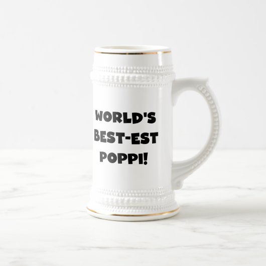 Die besten Poppi-Black-Text-Geschenke der Welt Bierglas (Rechts)