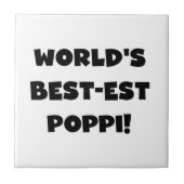 Die besten Poppi-Black-Text-Geschenke der Welt Fliese (Vorderseite)