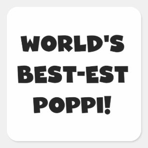 Die besten Poppi-Black-Text-Geschenke der Welt Quadratischer Aufkleber