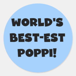 Die besten Poppi-Black-Text-Geschenke der Welt Runder Aufkleber