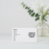 Die besten Poppi-Black-Text-Geschenke der Welt Visitenkarte (Stehend Vorderseite)