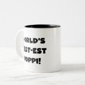 Die besten Poppi-Black-Text-Geschenke der Welt Zweifarbige Tasse (Vorderseite Links)