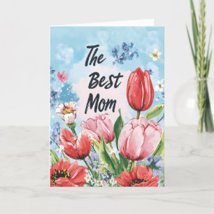 Die besten Retro-Blume der Mama Feiertagskarte