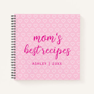 Die besten Rezepte der Mama Niedliches rosa Herzmu Notizblock