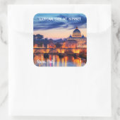 Die besten ruhigen Plätze in Kursivschrift Quadratischer Aufkleber (Tasche)