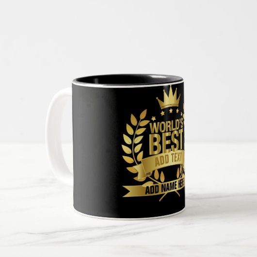 Die besten Schwarzen und Gold 5 Sterne der Welt Zweifarbige Tasse (Vorderseite Links)
