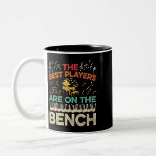 Die besten Spieler sind auf der Bank Retro Pianist Zweifarbige Tasse