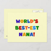 Die besten T - Shirt der Welt für die leuchtenden Postkarte (Vorne/Hinten)