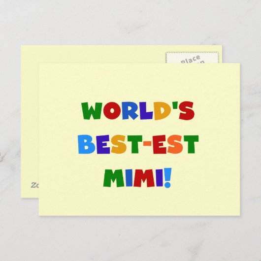 Die besten T - Shirt der Welt in Mimi - leuchtende Postkarte (Vorne/Hinten)