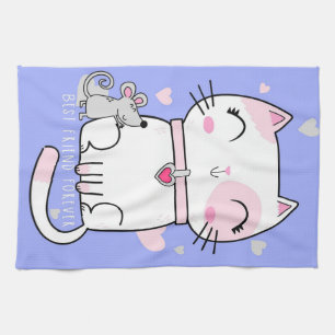 Die besten Tage sind Meow Days Lieblich rosa Meow Geschirrtuch