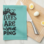 Die besten Tage sind vergebenes Camping Geschirrtuch (Viertel Falte)