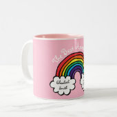 Die besten Tantchen je in Regenbogenfarben Zweifarbige Tasse (Vorderseite Links)