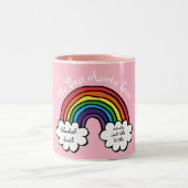 Die besten Tantchen je in Regenbogenfarben Zweifarbige Tasse (Mittel)
