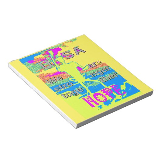 Die besten USA Hope Hillary Stronger Together Notizblock (angewinkelt)