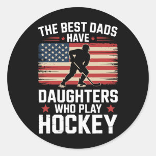 Die besten Väter haben Töchter, die Hockey, Eishoc Runder Aufkleber