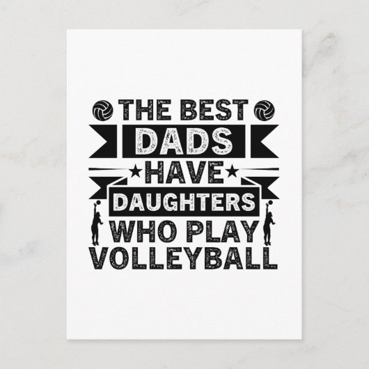 Die besten Vater haben Töchter, die Volleyball spi Postkarte (Vorderseite)