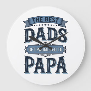 Die besten Väter werden zum Papa Vintage-Shirt-Des Große Wanduhr